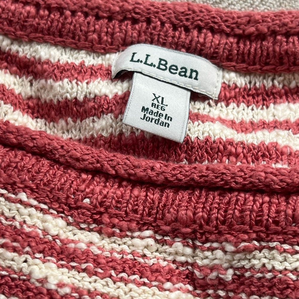 L.L. Bean Cotton Slub Rollneck Stripe Pullover Sweater. Women's Size: XL. - Picture 7 of 9